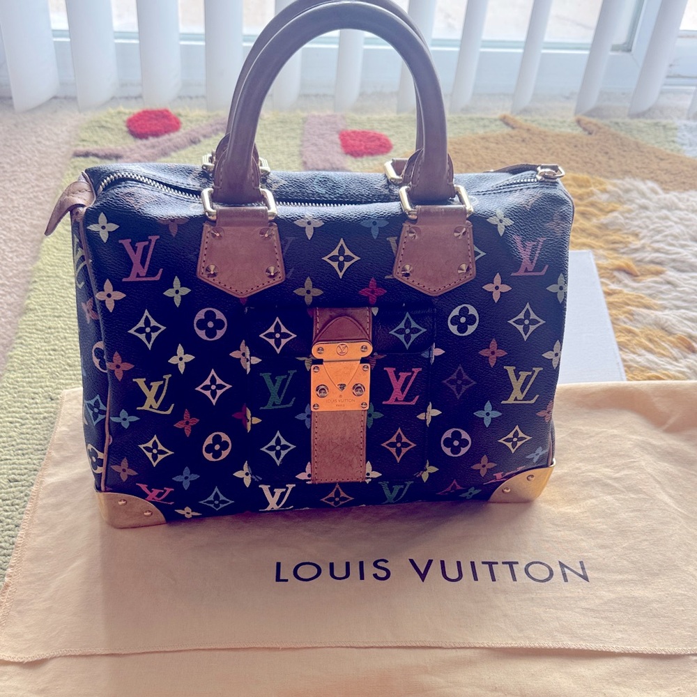 Louis Vuitton Black Multicolor Murakami Speedy 30